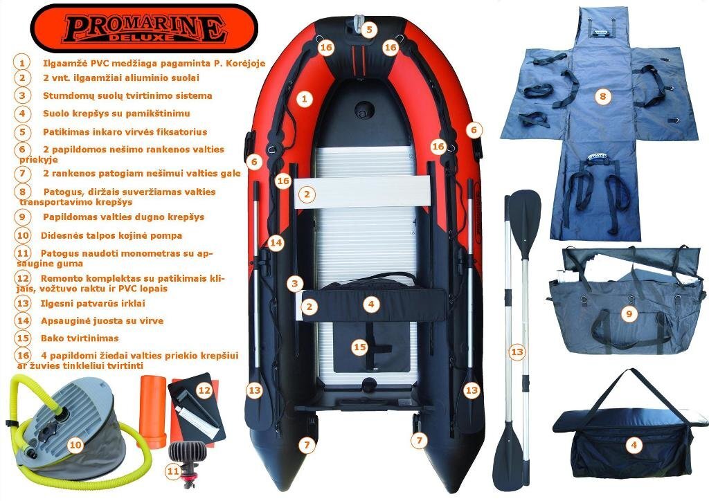 PVC valtis ProMarine Deluxe DAL320 Oranžinė/Juoda цена и информация | Valtys ir baidarės | pigu.lt