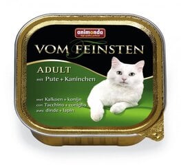 Консервы для кошек с мясом индейки и кролика VOM FEINSTEN Classic, 100 г цена и информация | Консервы для кошек | pigu.lt