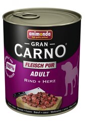 Консервы для собак GranCarno adult с говяжим мясом и сердцем, 800 г цена и информация | Консервы для собак | pigu.lt