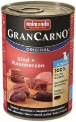 Корм для щенков Animonda GranCarno Original Junior Rind Putenherzen Говядина + индюшачьи сердца 400г цена и информация | Консервы для собак | pigu.lt