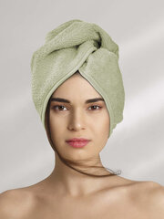 Plaukų turbaninis rankšluostis, žalias kaina ir informacija | Rankšluosčiai | pigu.lt