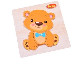 Деревянный пазл медведь цена и информация | Игрушки для малышей | pigu.lt