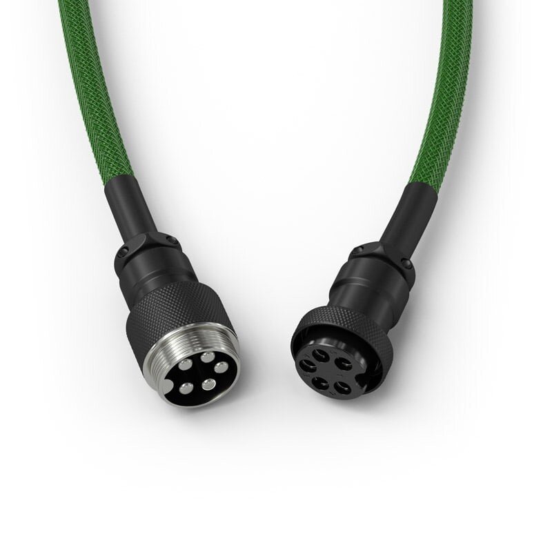 Glorious PC Gaming Race Coiled Cable, Forest Green цена и информация | Adapteriai, USB šakotuvai | pigu.lt