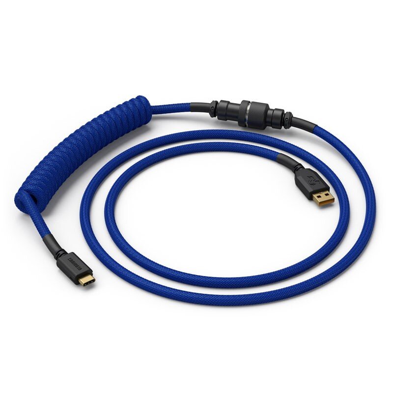 Glorious PC Gaming Race Coiled Cable Cobalt цена и информация | Adapteriai, USB šakotuvai | pigu.lt