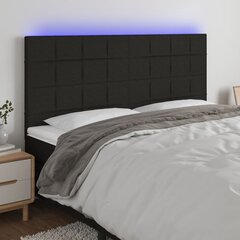 Изголовье со светодиодом, черное, 200x5x118/128 см цена и информация | Кровати | pigu.lt