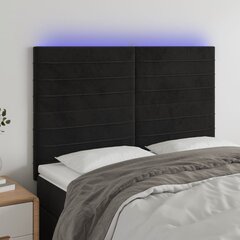 Galvūgalis su led, juodas, 144x5x118/128cm kaina ir informacija | Lovos | pigu.lt