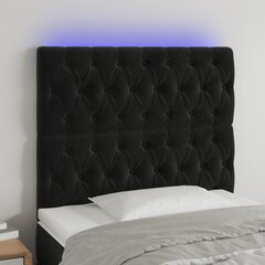 Galvūgalis su led, juodas, 90x7x118/128cm kaina ir informacija | Lovos | pigu.lt