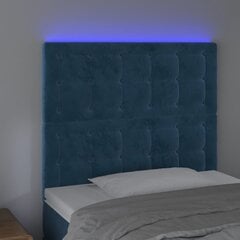Изголовье со светодиодом, темно-синее, 183x16x78/88 см цена и информация | Кровати | pigu.lt