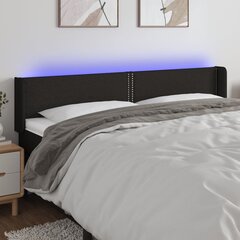 Galvūgalis su led, juodas, 183x16x78/88cm kaina ir informacija | Lovos | pigu.lt