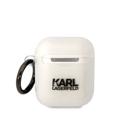 Беспроводные наушники Karl Lagerfeld 3D Logo NFT Karl Head TPU Case for Airpods 1|2 White цена и информация | Аксессуары для наушников | pigu.lt
