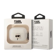 Беспроводные наушники Karl Lagerfeld 3D Logo NFT Karl Head TPU Case for Airpods Pro White цена и информация | Аксессуары для наушников | pigu.lt