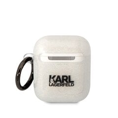 Беспроводные наушники Karl Lagerfeld 3D Logo NFT Karl and Choupette TPU Glitter Case for Airpods 1|2 White цена и информация | Аксессуары для наушников | pigu.lt