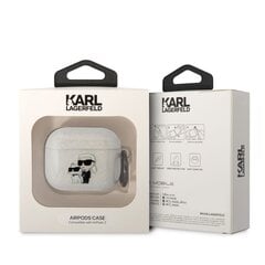 Беспроводные наушники Karl Lagerfeld 3D Logo NFT Karl and Choupette TPU Glitter Case for Airpods 3 White цена и информация | Теплая повязка на уши, черная | pigu.lt