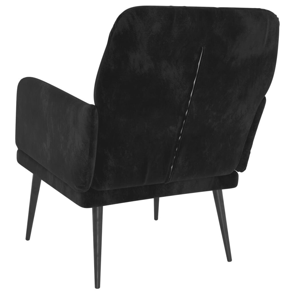 Krėslas vidaXL, Aksomas, 62x79x79cm, juoda kaina ir informacija | Svetainės foteliai | pigu.lt