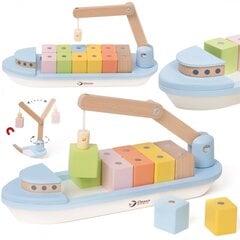 Medinių magnetinių kaladėlių krovimo laivas Classic World kaina ir informacija | Žaislai kūdikiams | pigu.lt