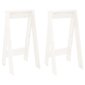 Taburetės vidaXL, Pušies medienos masyvas, 2vnt., 40x40x75cm, balta kaina ir informacija | Virtuvės ir valgomojo kėdės | pigu.lt