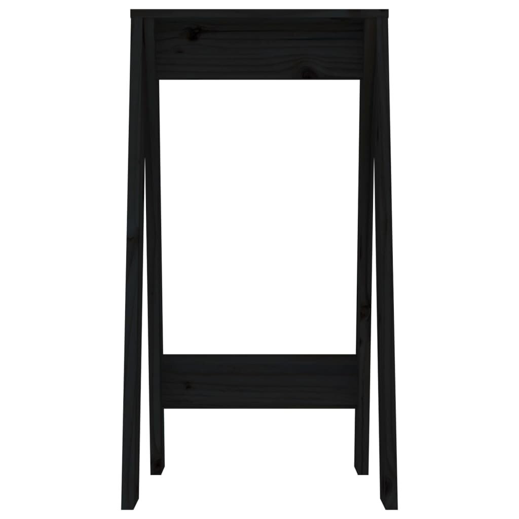 Taburetės vidaXL, Pušies medienos masyvas, 2vnt., 40x40x75cm, juoda kaina ir informacija | Virtuvės ir valgomojo kėdės | pigu.lt