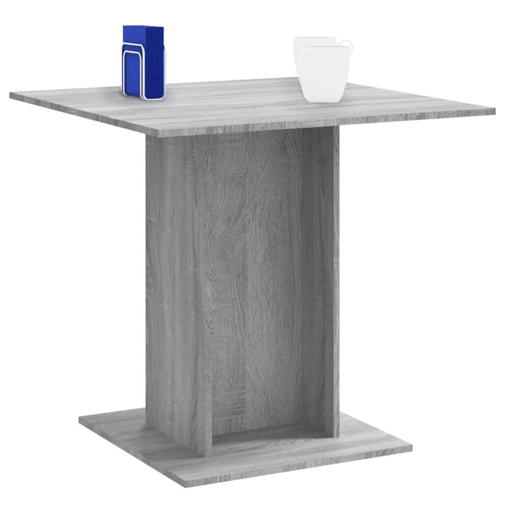 Valgomojo stalas, Apdirbta mediena, 80x80x75cm, pilka ąžuolo spalva kaina ir informacija | Virtuvės ir valgomojo stalai, staliukai | pigu.lt