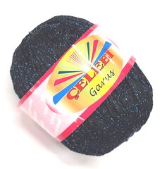 Пряжа для вязания Celebi Garus, цвет черный с синим глиттером 1M2 цена и информация | Принадлежности для вязания | pigu.lt