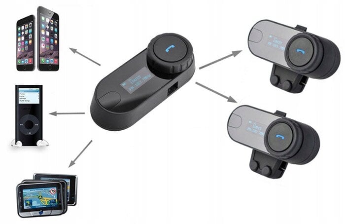 BLUETOOTH Laisvu ranku iranga, šalmui (motociklo, slidinejimo) цена и информация | Laisvų rankų įranga | pigu.lt