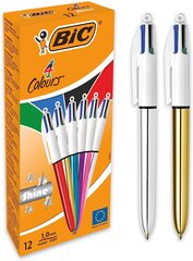 Комплект ручек Biros Bic Shine Silver, 12 шт цена и информация | Письменные принадлежности | pigu.lt