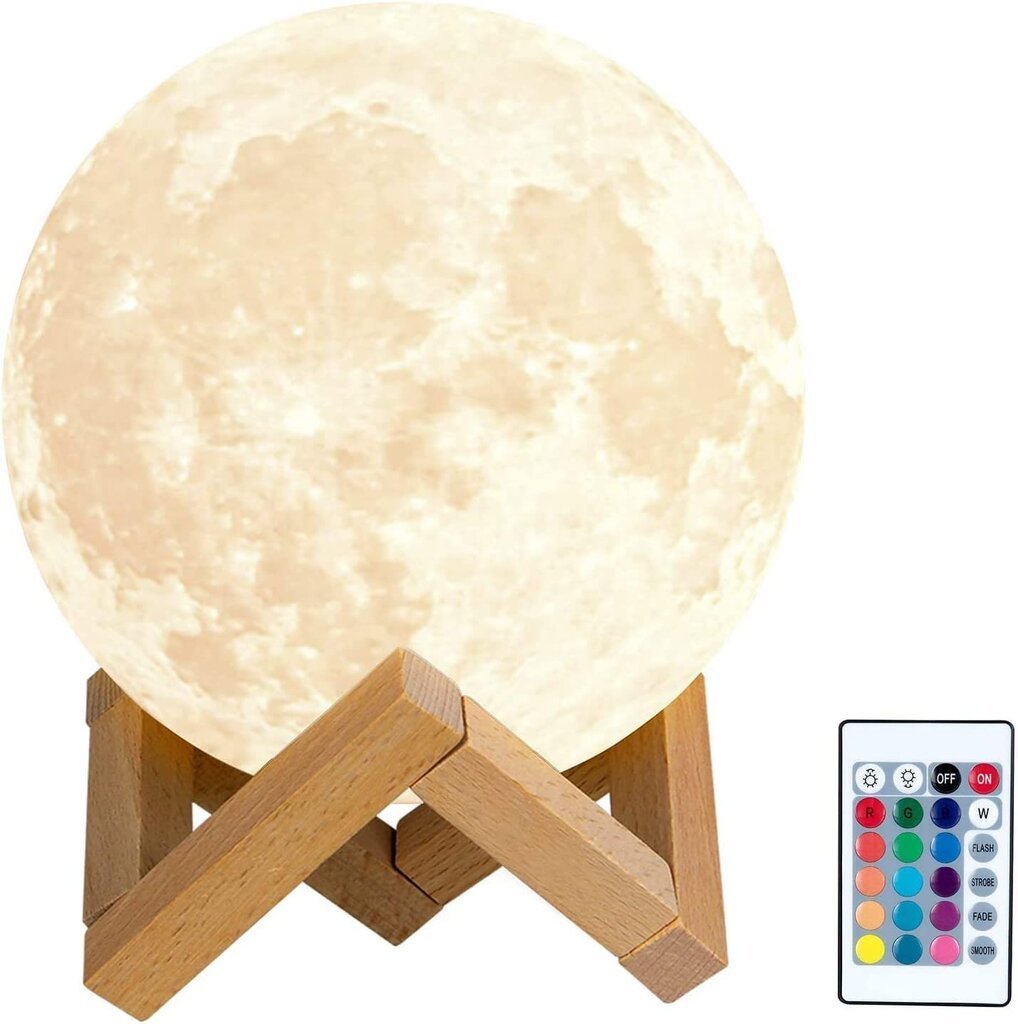 Mėnulio 3D Nakties Lempa Moon 21cm GOAPA цена и информация | Staliniai šviestuvai | pigu.lt
