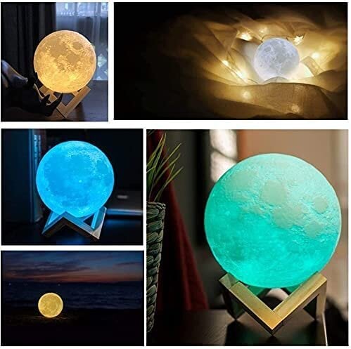 Mėnulio 3D Nakties Lempa Moon 21cm GOAPA цена и информация | Staliniai šviestuvai | pigu.lt