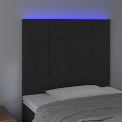 vidaXL Galvūgalis su LED, juodos spalvos, 100x5x118/128cm, aksomas цена и информация | Кровати | pigu.lt