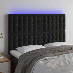 Galvūgalis su led, juodas, 144x5x118/128cm kaina ir informacija | Lovos | pigu.lt