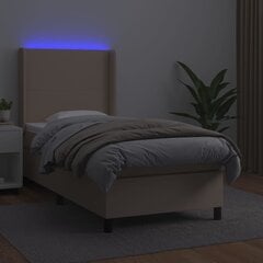 Lova su LED apšvietimun100x200cm, šviesiai ruda цена и информация | Кровати | pigu.lt