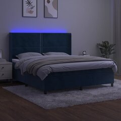 Lova vidaXL, 160x200 cm, mėlyna цена и информация | Кровати | pigu.lt