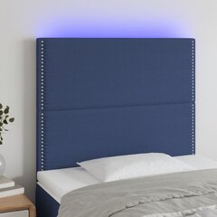 Galvūgalis su led, mėlynos spalvos, 100x5x118/128cm, audinys kaina ir informacija | Lovos | pigu.lt