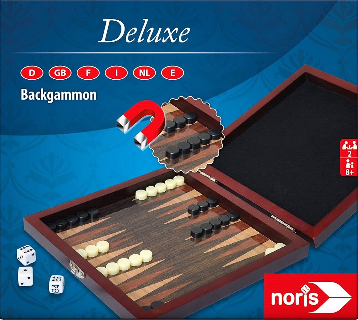 Stalo žaidimas Backgammon Deluxe Travel, EN kaina ir informacija | Stalo žaidimai, galvosūkiai | pigu.lt