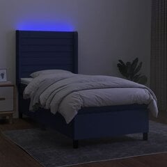 Lova vidaXL, 90x200 cm, mėlyna цена и информация | Кровати | pigu.lt