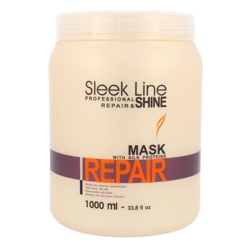 Plaukų kaukė su šilko ekstraktu Stapiz Sleek Line Repair, 1000 ml kaina ir informacija | Priemonės plaukų stiprinimui | pigu.lt