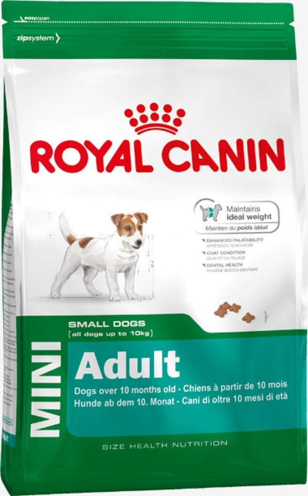 Royal Canin Mini Adult 0,8 kg цена и информация | Sausas maistas šunims | pigu.lt