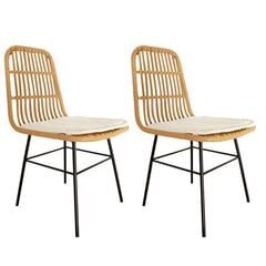 2-jų dalių lauko kėdžių komplektas Home Decor Factory, rudas kaina ir informacija | Lauko kėdės, foteliai, pufai | pigu.lt