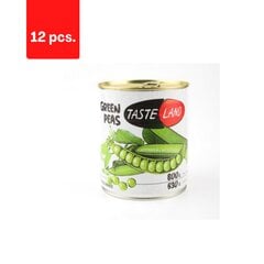 Konservuoti žirneliai Taste Land, 800 g/ 530 g x 12 vnt. kaina ir informacija | Konservuotas maistas | pigu.lt