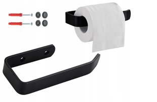 Держатель для туалетной бумаги с полочкой, черный цена и информация | Набор акскссуаров для ванной | pigu.lt