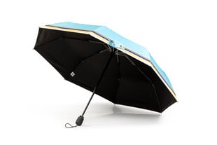 Kompaktiškas sulankstomas skėtis su mėlyna juostele kaina ir informacija | Moteriški skėčiai | pigu.lt