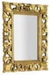Rankomis raižytas vonios veidrodis mediniais rėmais, 60 x 80 cm, SAMBLUNG, antikvarinis auksas kaina ir informacija | Vonios veidrodžiai | pigu.lt