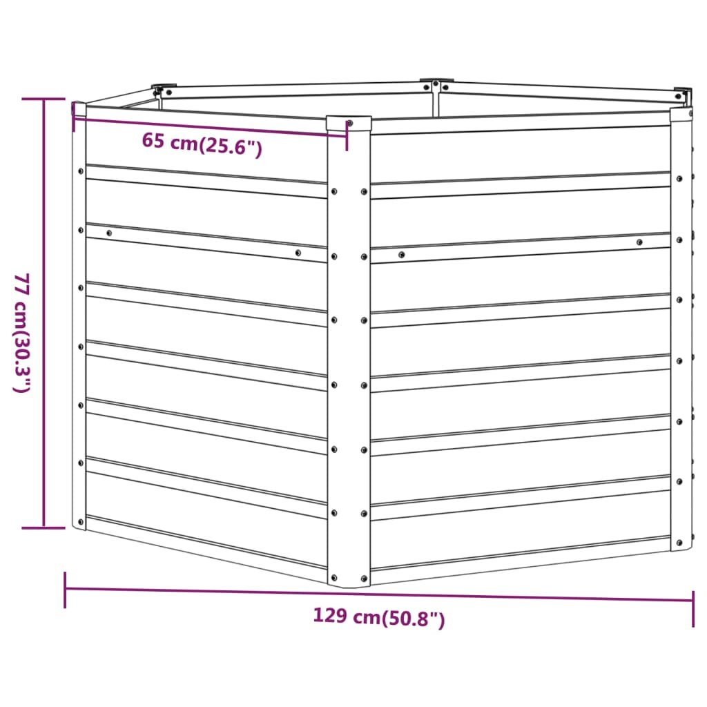 Sodo lovelis vidaXL, 129x129x77 cm kaina ir informacija | Loveliai | pigu.lt