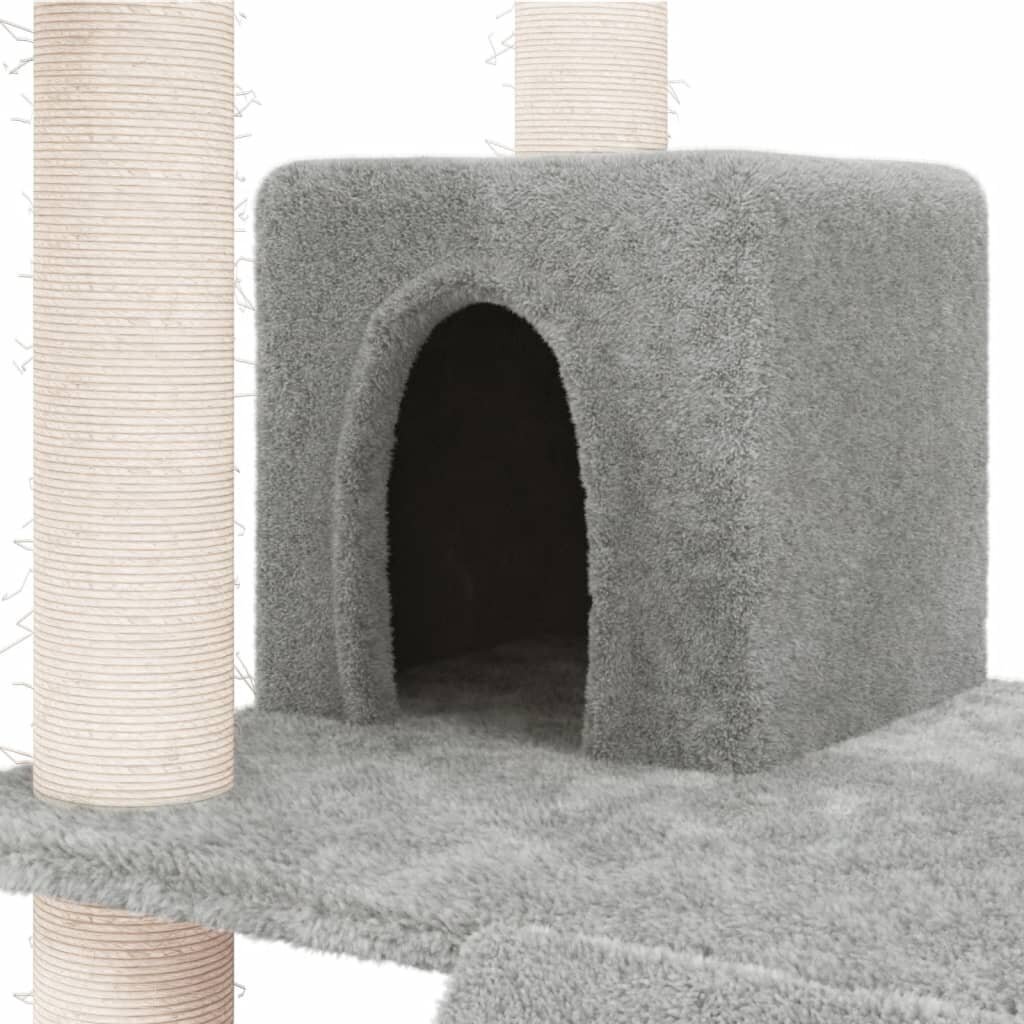 Draskyklė katėms su stovais iš sizalio vidaXL, šviesiai pilka, 83 cm цена и информация | Draskyklės | pigu.lt
