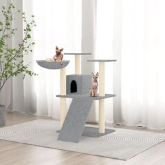 Draskyklė katėms su stovais iš sizalio vidaXL, šviesiai pilka, 83 cm цена и информация | Когтеточки | pigu.lt