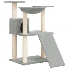 Draskyklė katėms su stovais iš sizalio vidaXL, šviesiai pilka, 83 cm kaina ir informacija | Draskyklės | pigu.lt