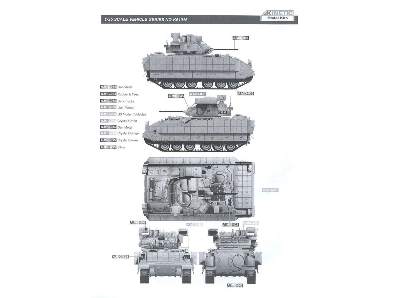 M3A3 Bradley CFV su Bigfoot Track-Links (plastikinis modelis) 1/35, 61016 цена и информация | Konstruktoriai ir kaladėlės | pigu.lt