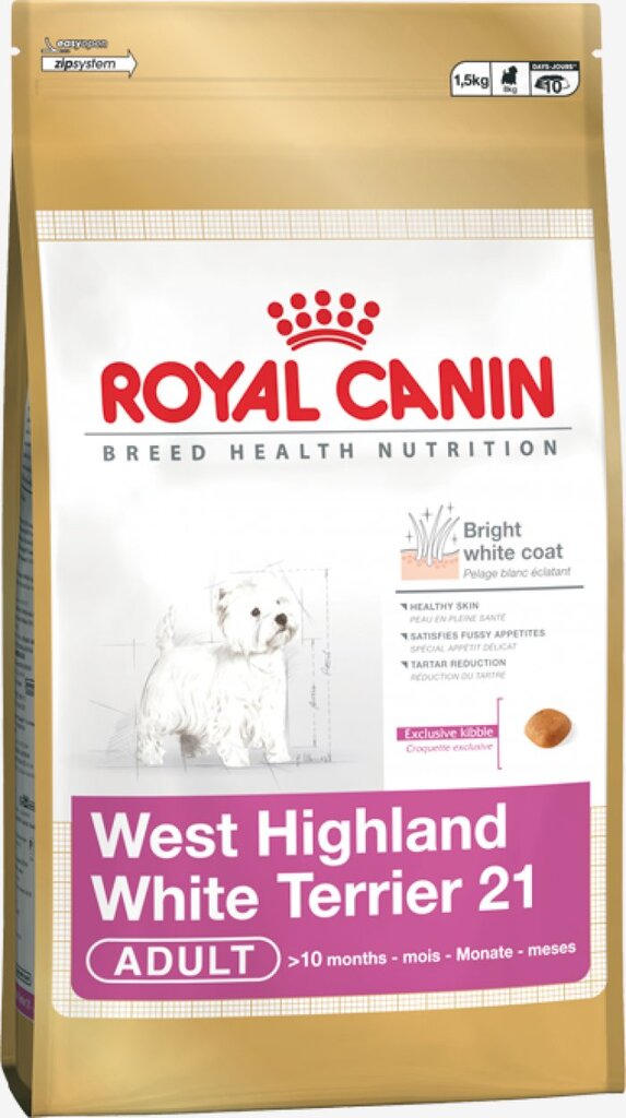 Royal Canin West Highland White Terrier Adult 0,5 kg цена и информация | Sausas maistas šunims | pigu.lt