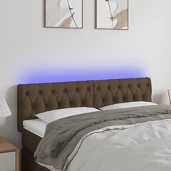 Galvūgalis su led, tamsiai rudas, 144x7x78/88cm kaina ir informacija | Lovos | pigu.lt