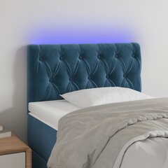 Изголовье со светодиодом, темно-синее, 80x7x78/88 см цена и информация | Кровати | pigu.lt