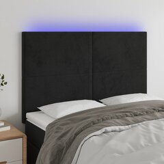 Galvūgalis su led, juodas, 144x5x118/128cm kaina ir informacija | Lovos | pigu.lt